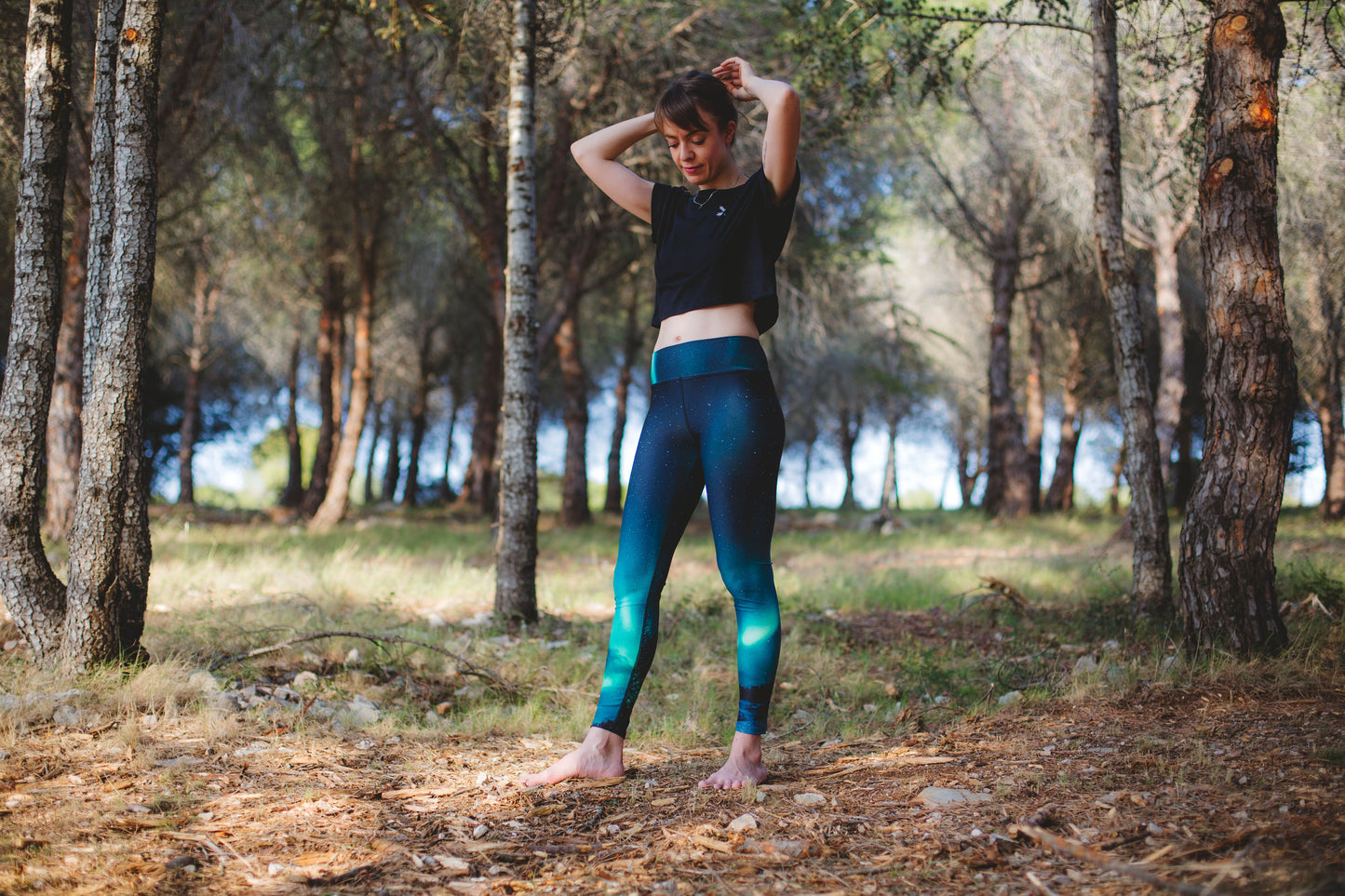 Legging de yoga femme - Aurores boréales